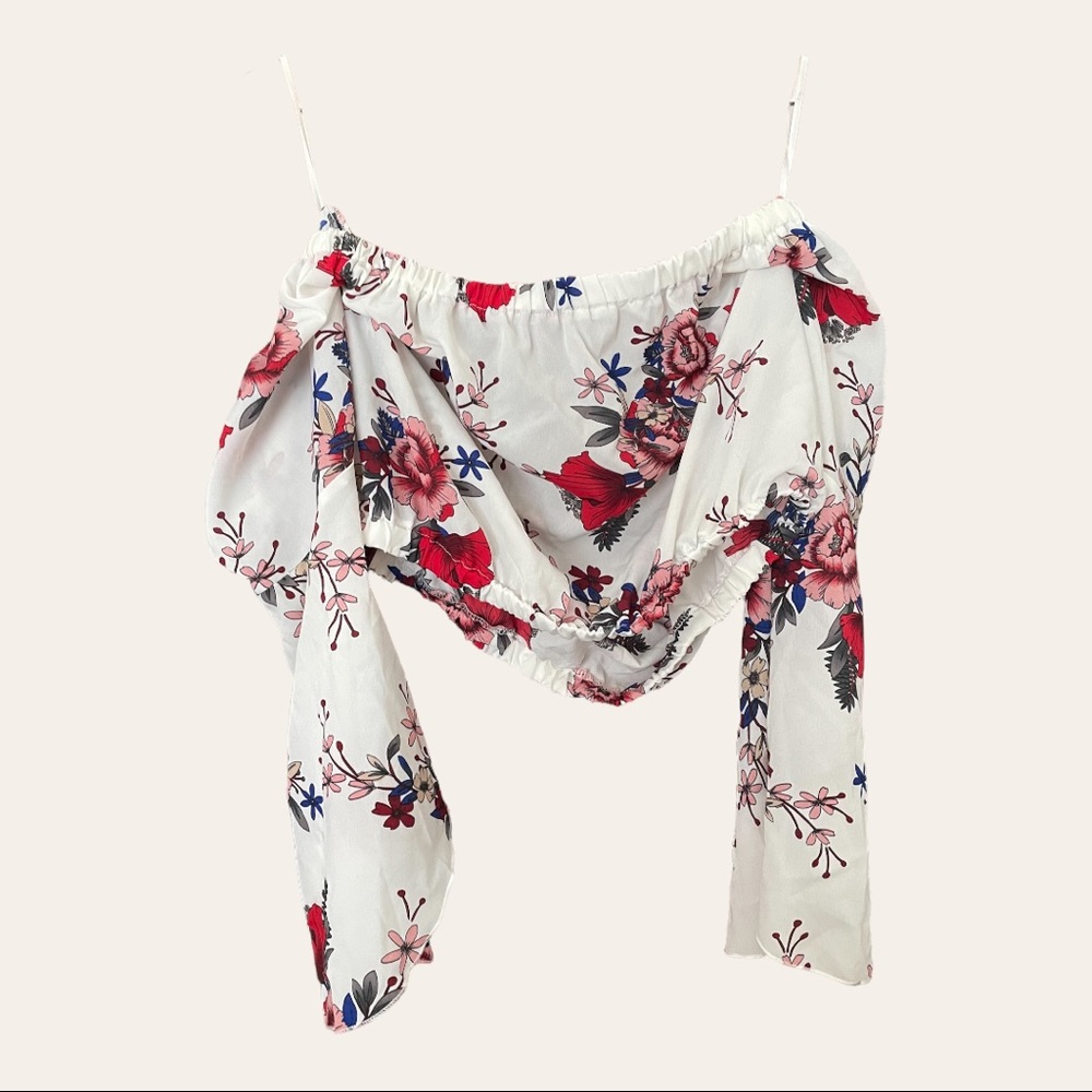 Floral, off the shoulder blouse